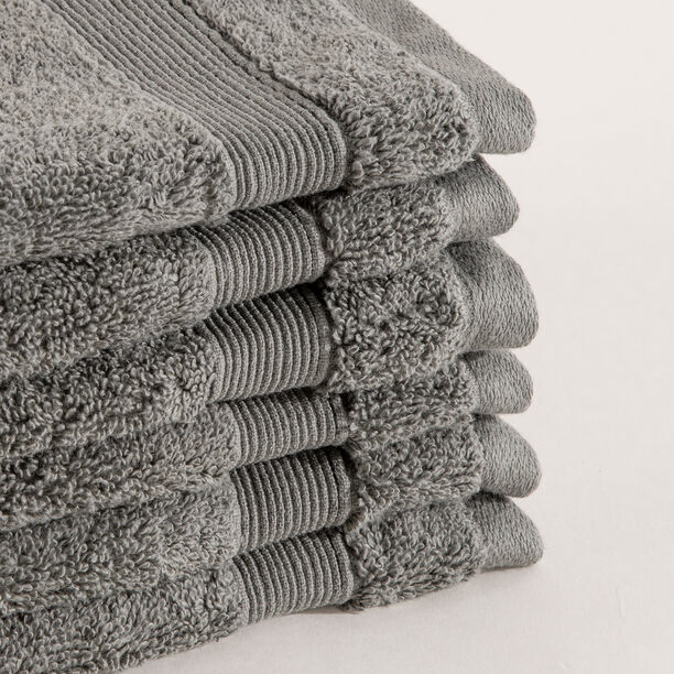 Boutique Blanche 6 Piece Gray Cotton Face Towel Set 33*33 cm image number 6