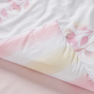 Cottage Microfiber King Comforter 6 Pcs Set, White/Pink, 230*250Cm