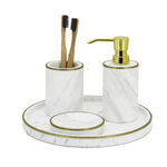 Stoneware Bath Set 3 pieces White image number 1
