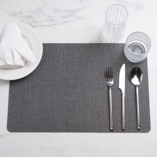 La Mesa 4pcs imitation fabric rectangular placemats, grey 45*30cm