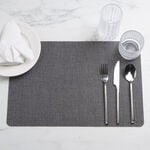 La Mesa 4pcs imitation fabric rectangular placemats, grey 45*30cm image number 4