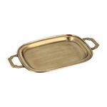 Rectanular Tray Steel Ancient Gold 42*26*2.5Cm image number 1