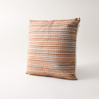 Boutique Blanche chambray cotton embroidered cushion