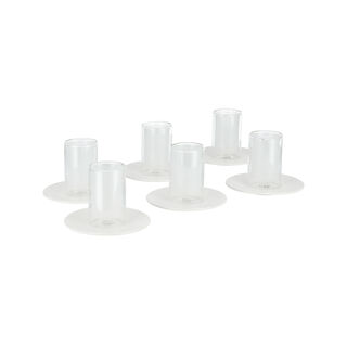 Dallaty white porcelain and glass Tea and coffee cups set 18 pcs