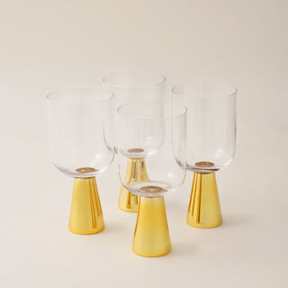 La Mesa 4 pcs juice glass gold bottom 7.4*7.4*16.3 cm