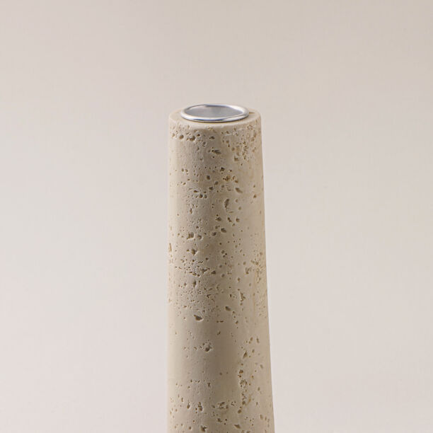 Homez ceramic candlestick travertine collection 5.3*5.3*27.3cm image number 1
