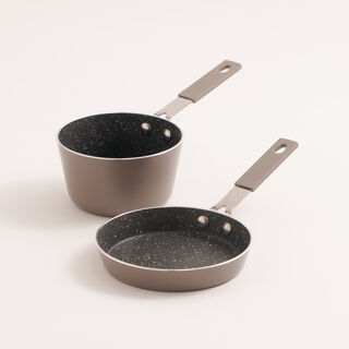 Alberto brown 2 piece set: frying pan with sauce dish