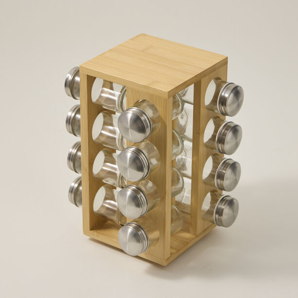 Spice Jars Set 16 Pieces With Bamboo Rack  image number 1