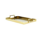Rectangular serving tray gold plated 48*31*6.5 cm image number 1