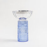 Homez glass ribbed oud burner 19*19*30cm, blue image number 0