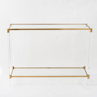Homez acrylic console table in gold 121*40*78cm
