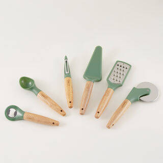 Alberto stainless steel kitchen gadget set 6pcs, green