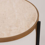 هومز طاولة قهوة بسطح رخام، بني 69*69*44 سم image number 1