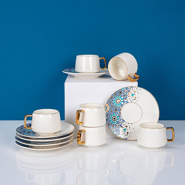 12Pc Porcelain Turkish Coffee Set image number 2
