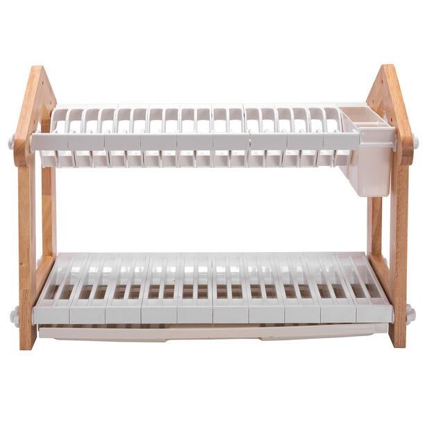 منصة لتجفيف الصحون طبقتين لون ابيض من البرتو  image number 2