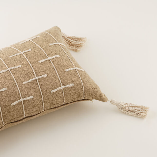 Homez Beige Geometric Line Cushion Cover, 30*45Cm image number 3