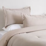 Cottage chevron 2pc comforter set twin 150*220cm microfiber beige image number 1