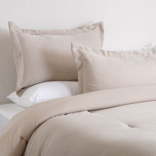Cottage chevron 2pc comforter set twin 150*220cm microfiber beige