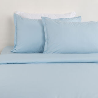 Boutique Blanche Duvet Cover Set 100% Cotton 200Tc Percale Super King Soft Blue 260*240 Cm