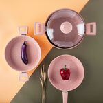 Alberto Granite Series 7Pcs Cookware Set Pink Stone image number 0