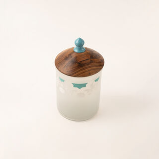 La Mesa glass container with Lid 10*10*18 cm