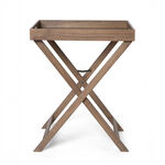 هومز طاولة خدمة قابلة للطي بقاعدة خشبية، بني فاتح، 60*40*76سم image number 1