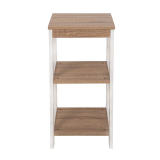 3 Shelf Tier Bamboo White 30X30X62