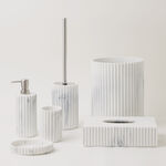 Homez polyresin lotion dispenser, white 7.6*4.5*20cm image number 5