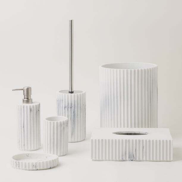 Homez polyresin lotion dispenser, white 7.6*4.5*20cm image number 5