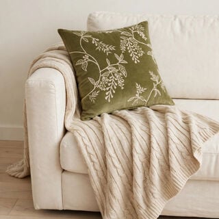Homez Green Botanical Branch Cushion Cover, 45*45Cm