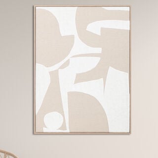 Homez soft geometric shapes canvas wall art in a wooden frame 60* 80*4.5cm