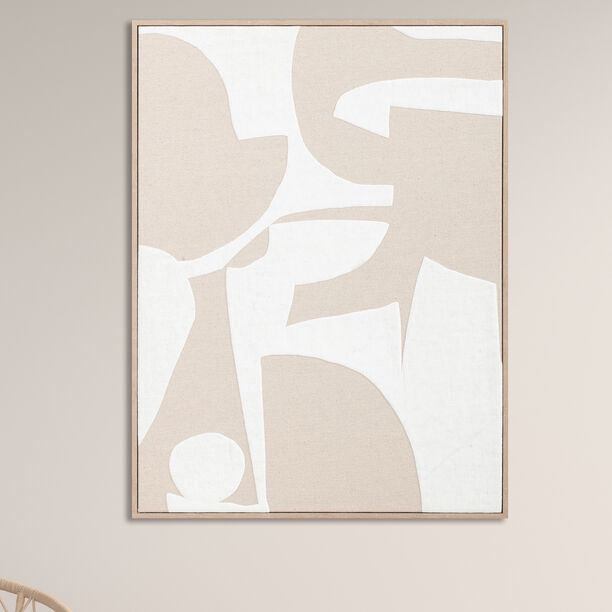 هومز لوحة بقماش الكانفا ونقش دائري في برواز خشبي 60*80*4.5 سم image number 1