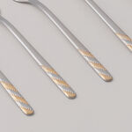 بنتولا طقم شوك حلويات ستانلس ستيل بلمعة مرآة 6 قطع 2.5 ملم image number 2