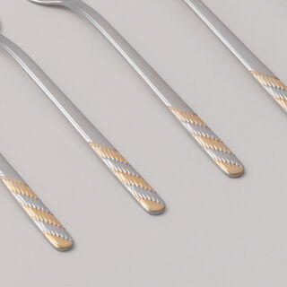 بنتولا طقم شوك حلويات ستانلس ستيل بلمعة مرآة 6 قطع 2.5 ملم