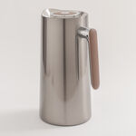 Dallaty 1L dark silver steel vacuum flask with wooden handle image number 3