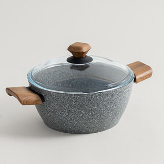 ألبرتو طقم قدور طهي ألومنيوم 7 قطع، جرانيت رمادي