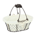 Alberto Metal Oval Bread Basket With Handle Coffee Color image number 0