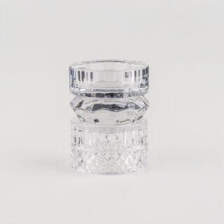 "Homez Clear Diamond Glass Candle Holder 13.3*13.3*15.4 cm