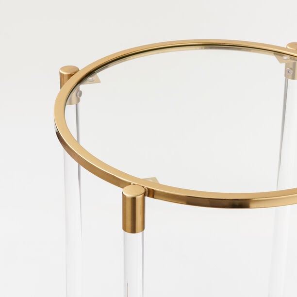 Homez acrylic coffee table in gold dia 86cm image number 2
