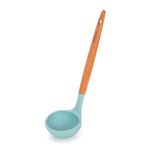 Alberto Silicone Soup Ladle With Wooden Handle Blue Color image number 0