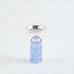 Homez glass ribbed oud burner 10*10*15.7cm, blue image number 1