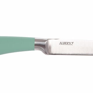Alberto®Utility Tapered Knife Hollow Stainless Steel With Soft Brown Handle 4 Inch
