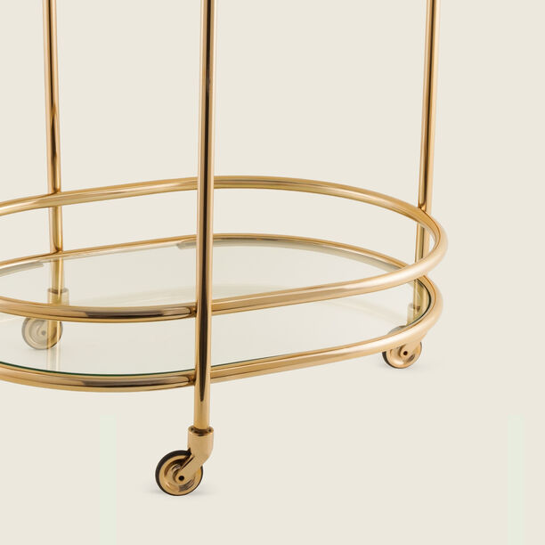 Homez serving trolley metal gold 71*53*80 cm image number 1