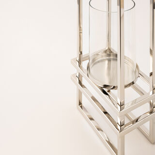 Homez stainless steel silver lantern 23*16*46 cm