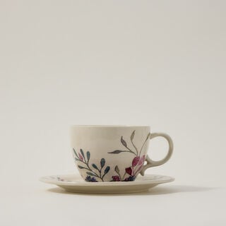 Off white stoneware English tea cups set 11 pcs
