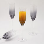 La Mesa 4Pcs Hand Made Glass Tall Juice Glass, Grey 220Ml image number 3
