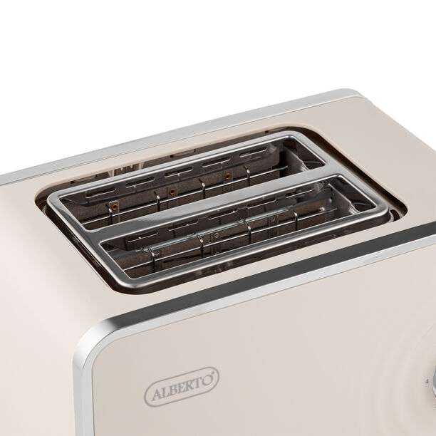 البرتو محمصة خبز بلاستيك أبيض كريمي 2 شريحة image number 2