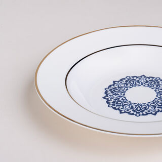 18 Pcs Dark Blue Frills Dinner Set 