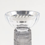 Homez glass ribbed oud burner 19*19*30cm, grey image number 2