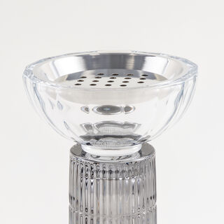 Homez glass ribbed oud burner 19*19*30cm, grey